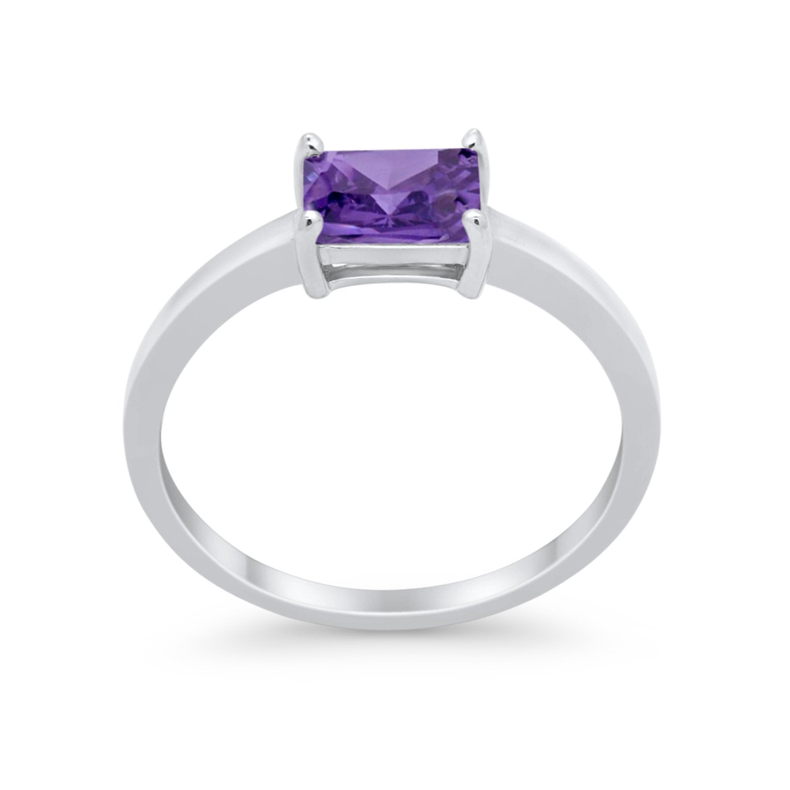 Radiant Cut Solitaire Wedding Engagement Ring Round Cubic Zirconia 925 Sterling Silver