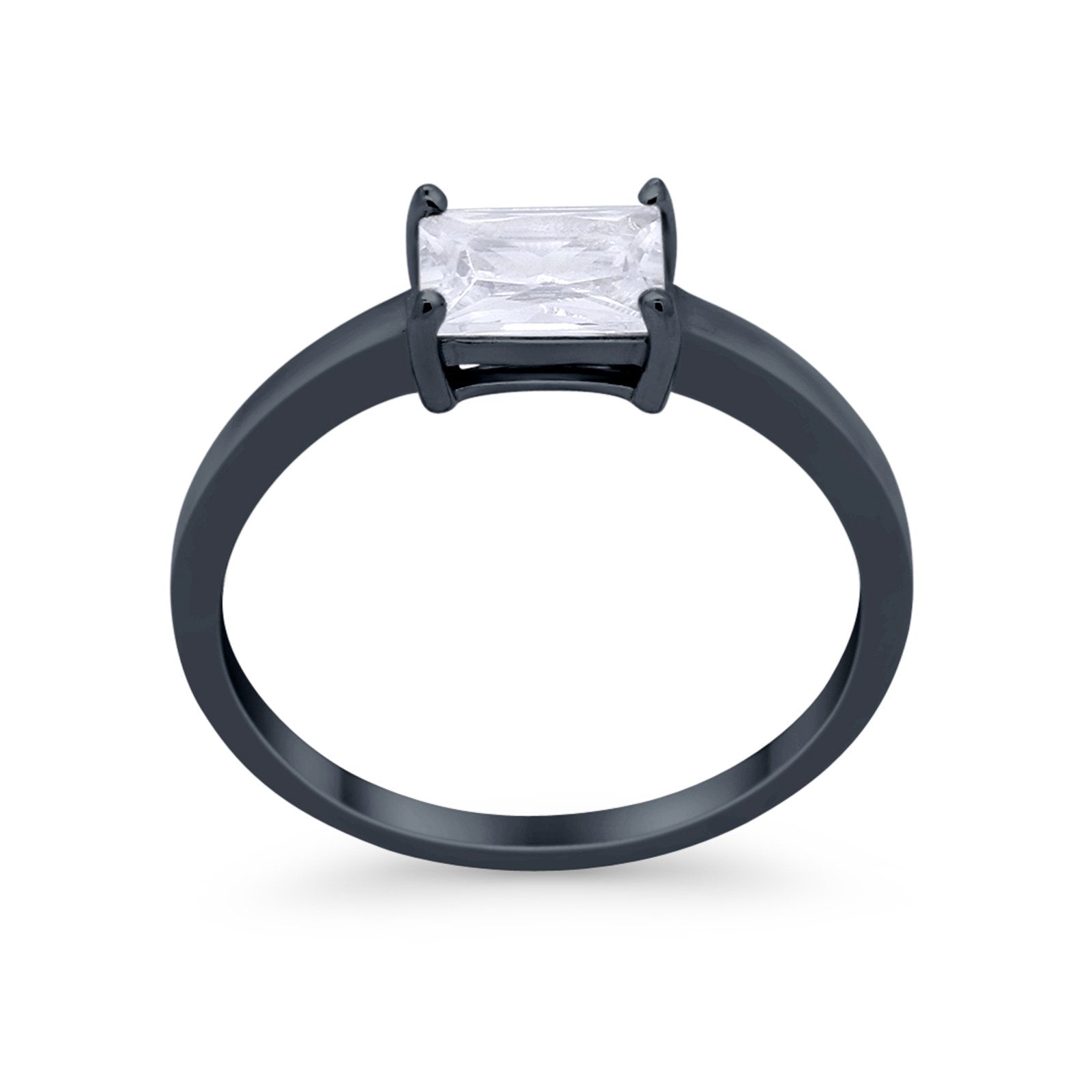 Radiant Cut Solitaire Wedding Engagement Ring Round Cubic Zirconia 925 Sterling Silver