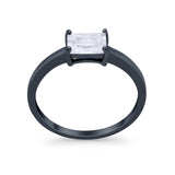 Radiant Cut Solitaire Wedding Engagement Ring Round Cubic Zirconia 925 Sterling Silver