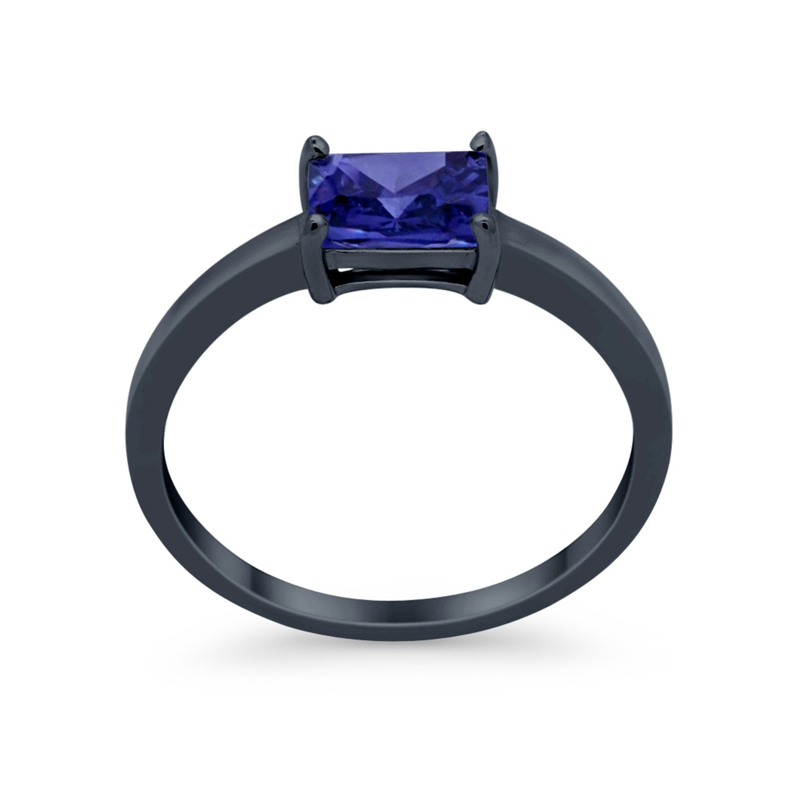 Radiant Cut Solitaire Wedding Engagement Ring Round Cubic Zirconia 925 Sterling Silver
