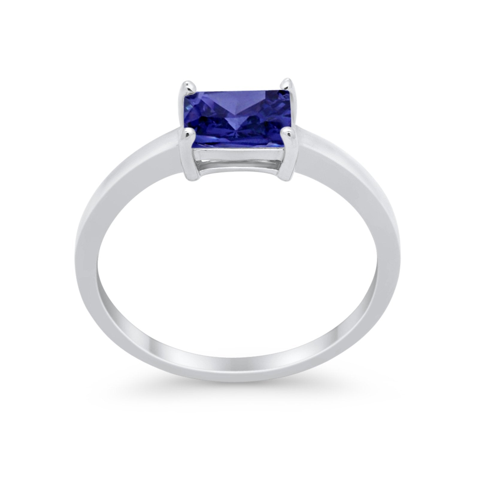 Radiant Cut Solitaire Wedding Engagement Ring Round Cubic Zirconia 925 Sterling Silver