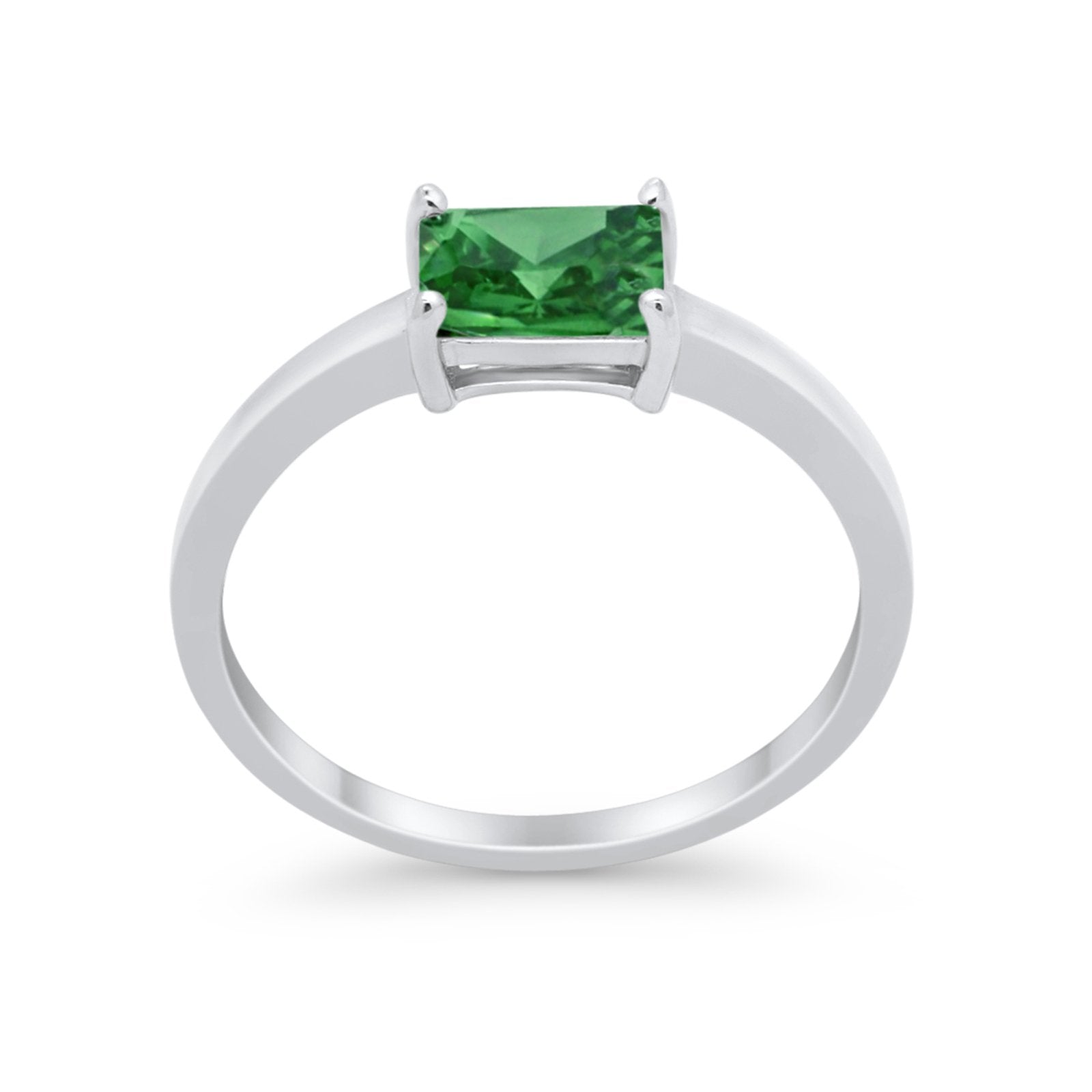 Radiant Cut Solitaire Wedding Engagement Ring Round Cubic Zirconia 925 Sterling Silver