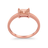 Radiant Cut Solitaire Wedding Engagement Ring Round Cubic Zirconia 925 Sterling Silver