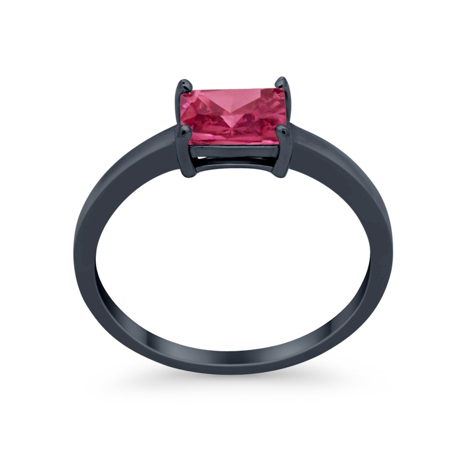 Radiant Cut Solitaire Wedding Engagement Ring Round Cubic Zirconia 925 Sterling Silver