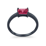 Radiant Cut Solitaire Wedding Engagement Ring Round Cubic Zirconia 925 Sterling Silver
