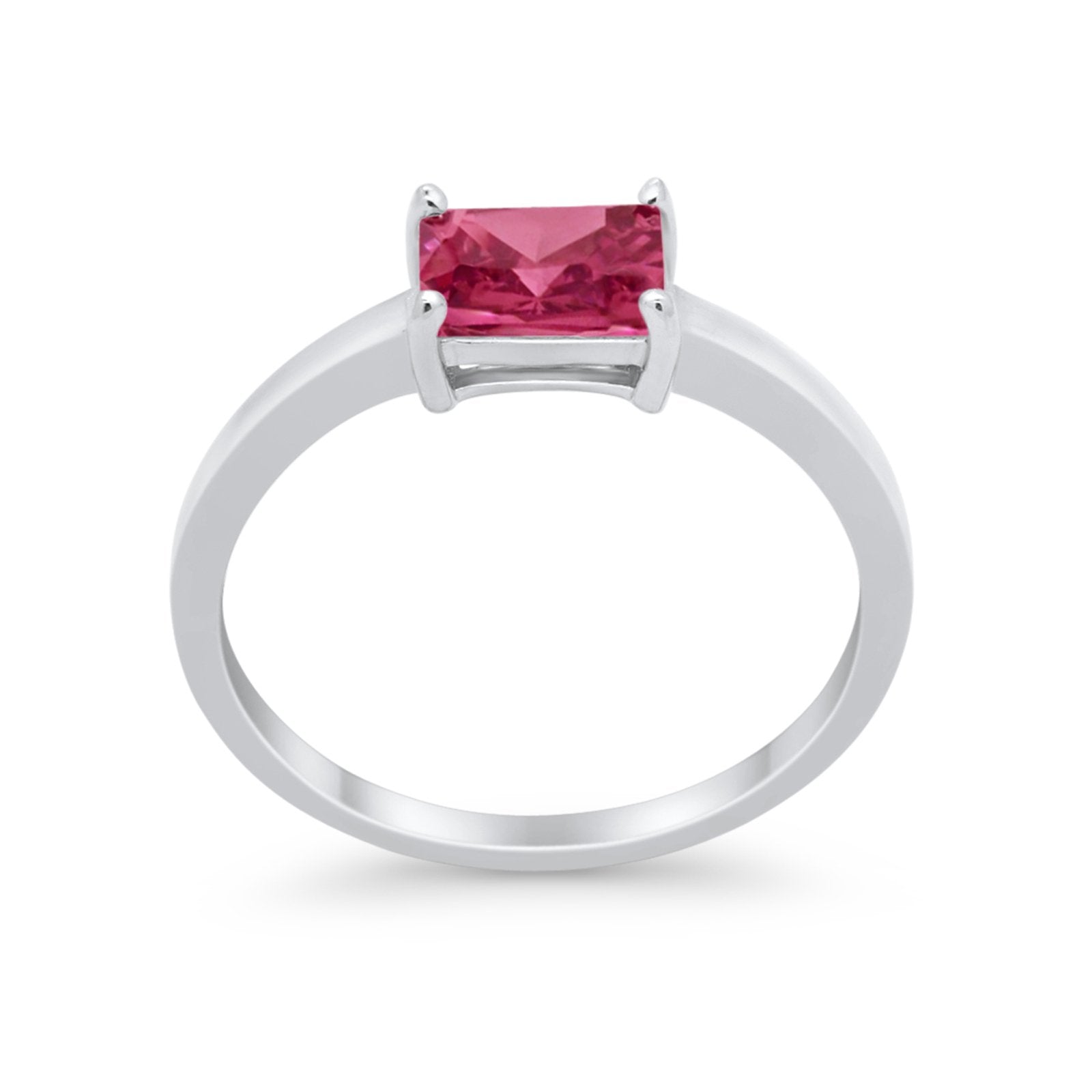 Radiant Cut Solitaire Wedding Engagement Ring Round Cubic Zirconia 925 Sterling Silver