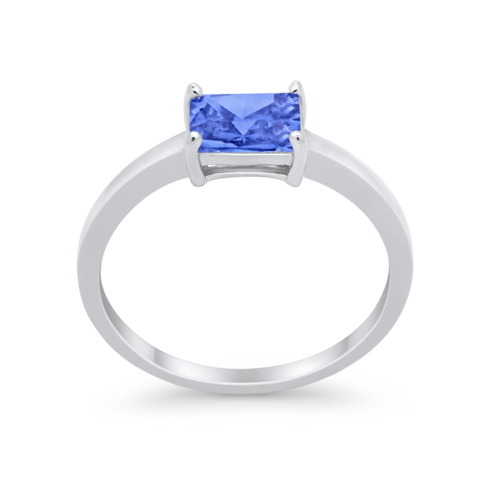 Radiant Cut Solitaire Wedding Engagement Ring Round Cubic Zirconia 925 Sterling Silver