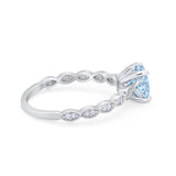 Vintage Style Wedding Bridal Ring Simulated Cubic Zirconia 925 Sterling Silver
