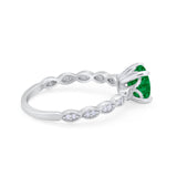 Vintage Style Wedding Bridal Ring Simulated Cubic Zirconia 925 Sterling Silver