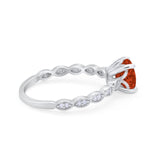 Vintage Style Wedding Bridal Ring Simulated Cubic Zirconia 925 Sterling Silver