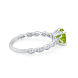 Vintage Style Wedding Bridal Ring Simulated Cubic Zirconia 925 Sterling Silver