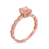 Vintage Style Wedding Bridal Ring Simulated Cubic Zirconia 925 Sterling Silver