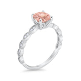Vintage Style Wedding Bridal Ring Simulated Cubic Zirconia 925 Sterling Silver