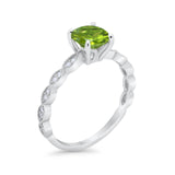Vintage Style Wedding Bridal Ring Simulated Cubic Zirconia 925 Sterling Silver