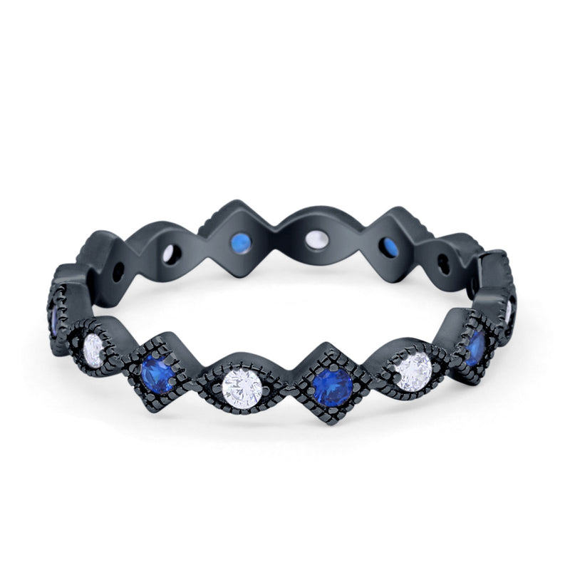 Full Eternity Wedding Band Ring 925 Sterling Silver