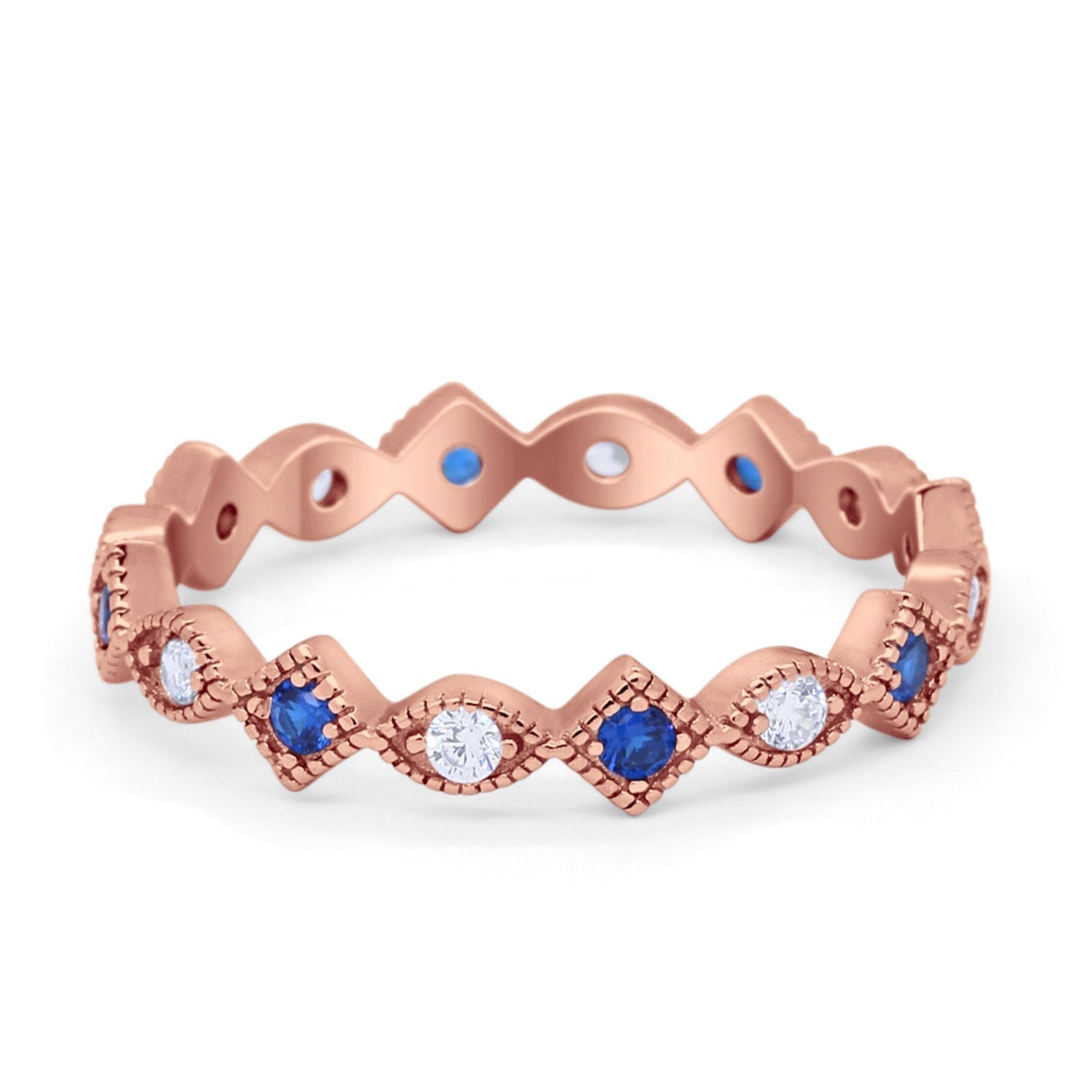 Full Eternity Wedding Band Ring 925 Sterling Silver