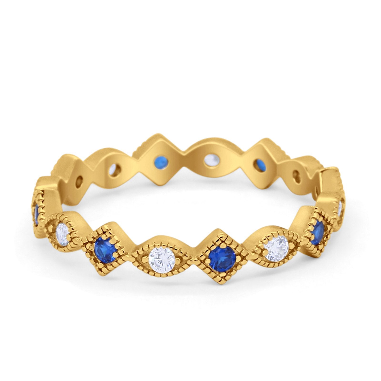 Full Eternity Wedding Band Ring 925 Sterling Silver