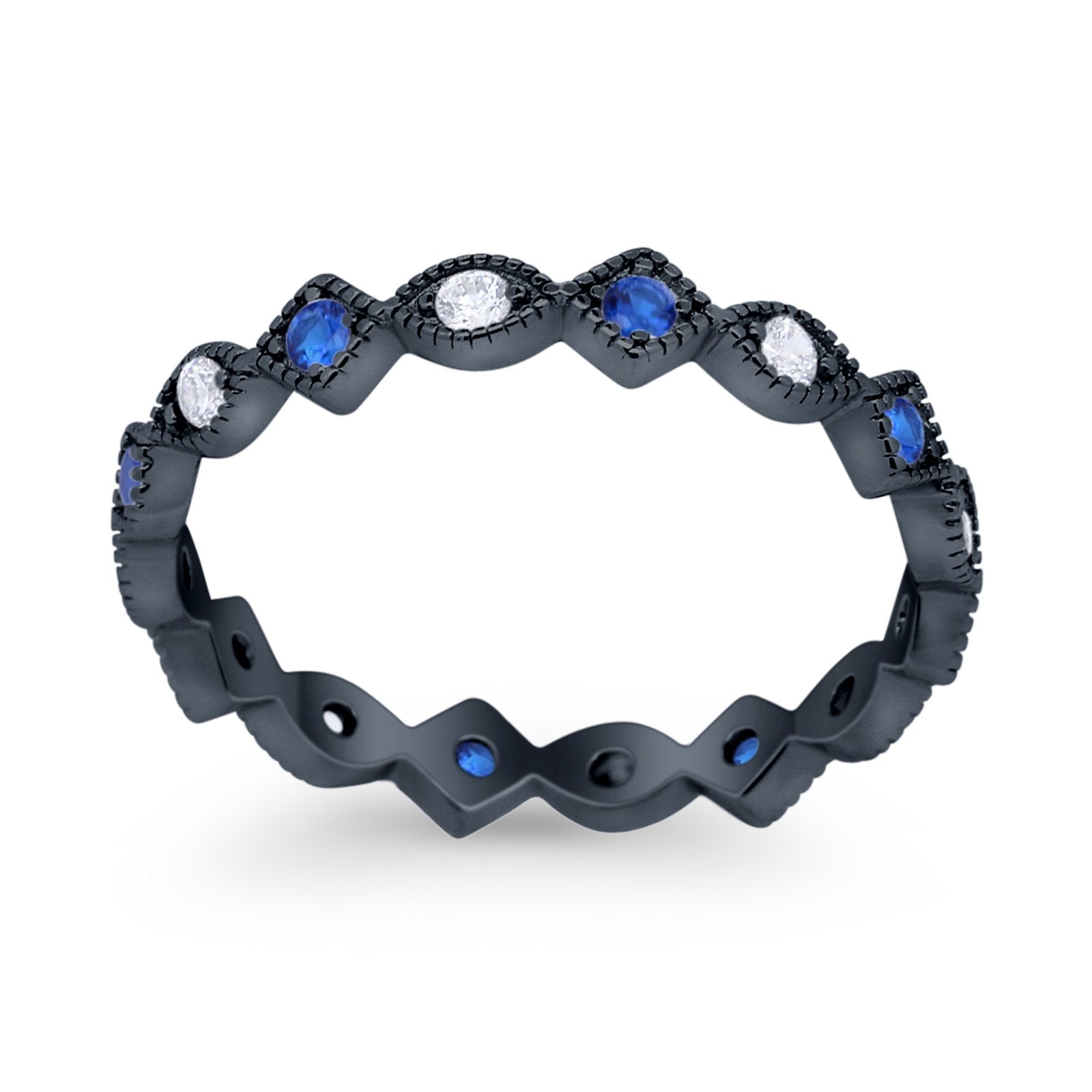 Full Eternity Wedding Band Ring 925 Sterling Silver