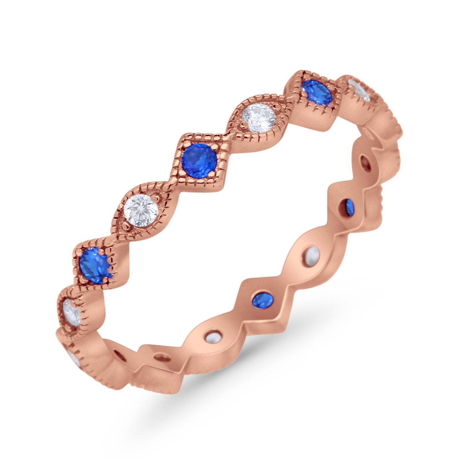 Full Eternity Wedding Band Ring 925 Sterling Silver