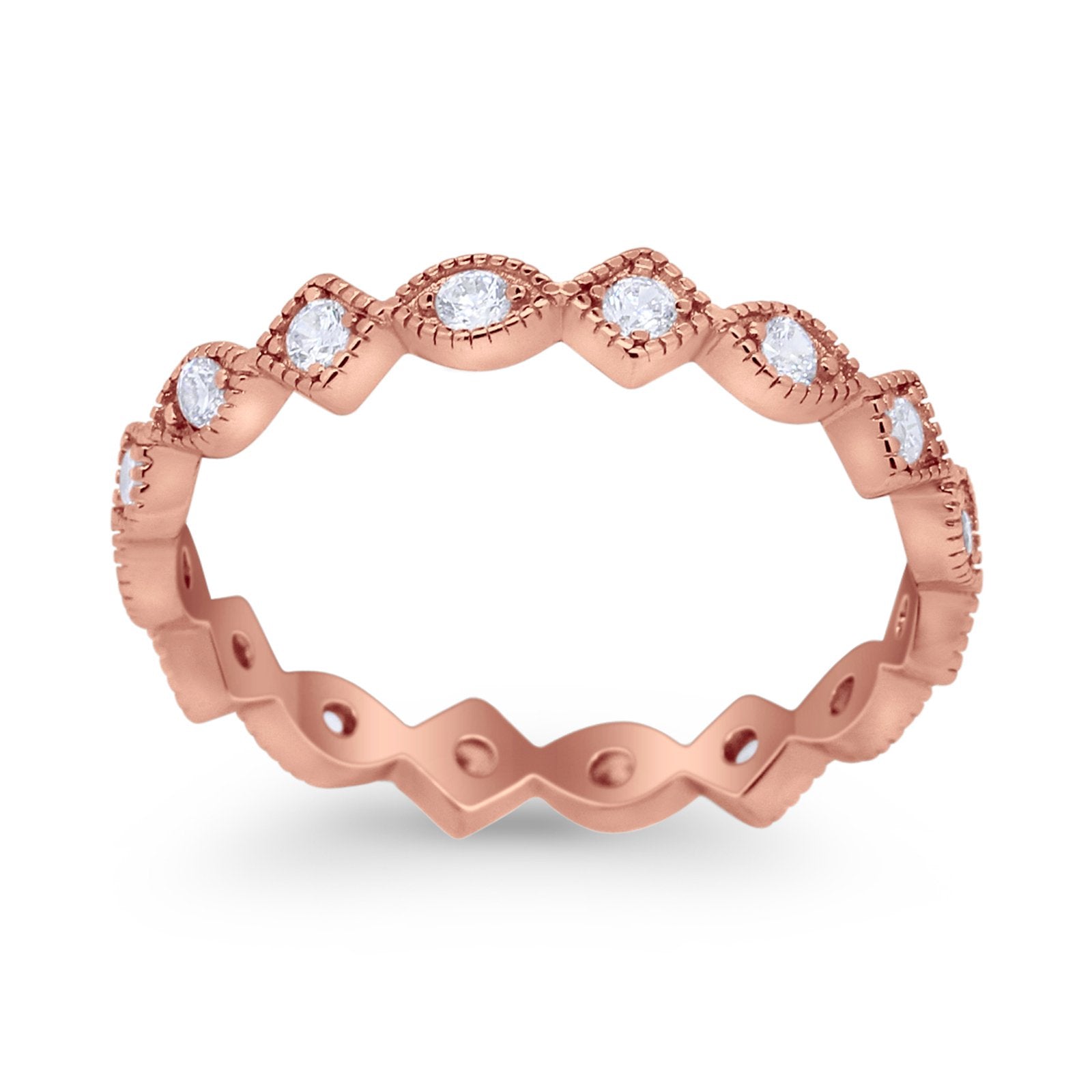 Full Eternity Wedding Band Ring 925 Sterling Silver