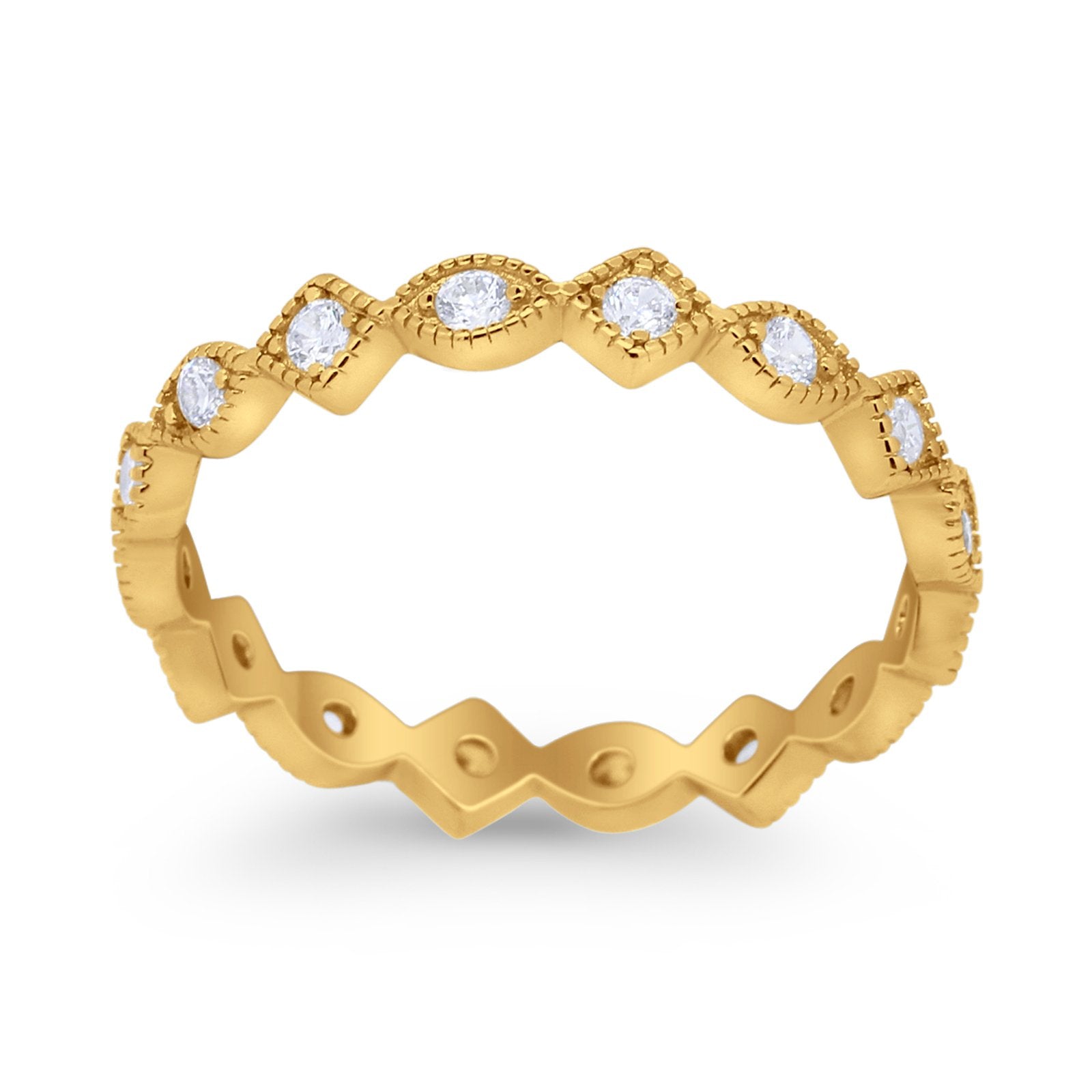 Full Eternity Wedding Band Ring 925 Sterling Silver