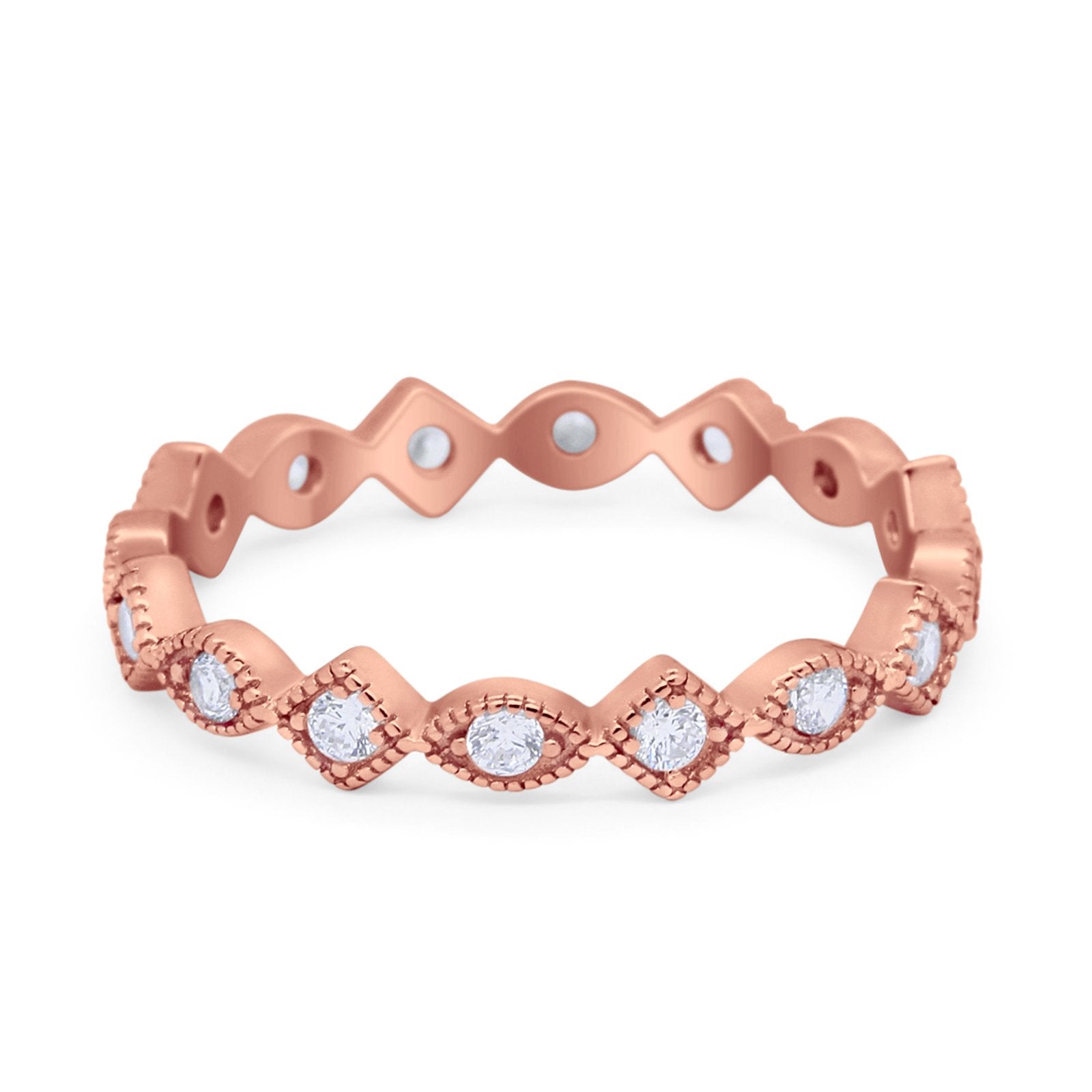 Full Eternity Wedding Band Ring 925 Sterling Silver