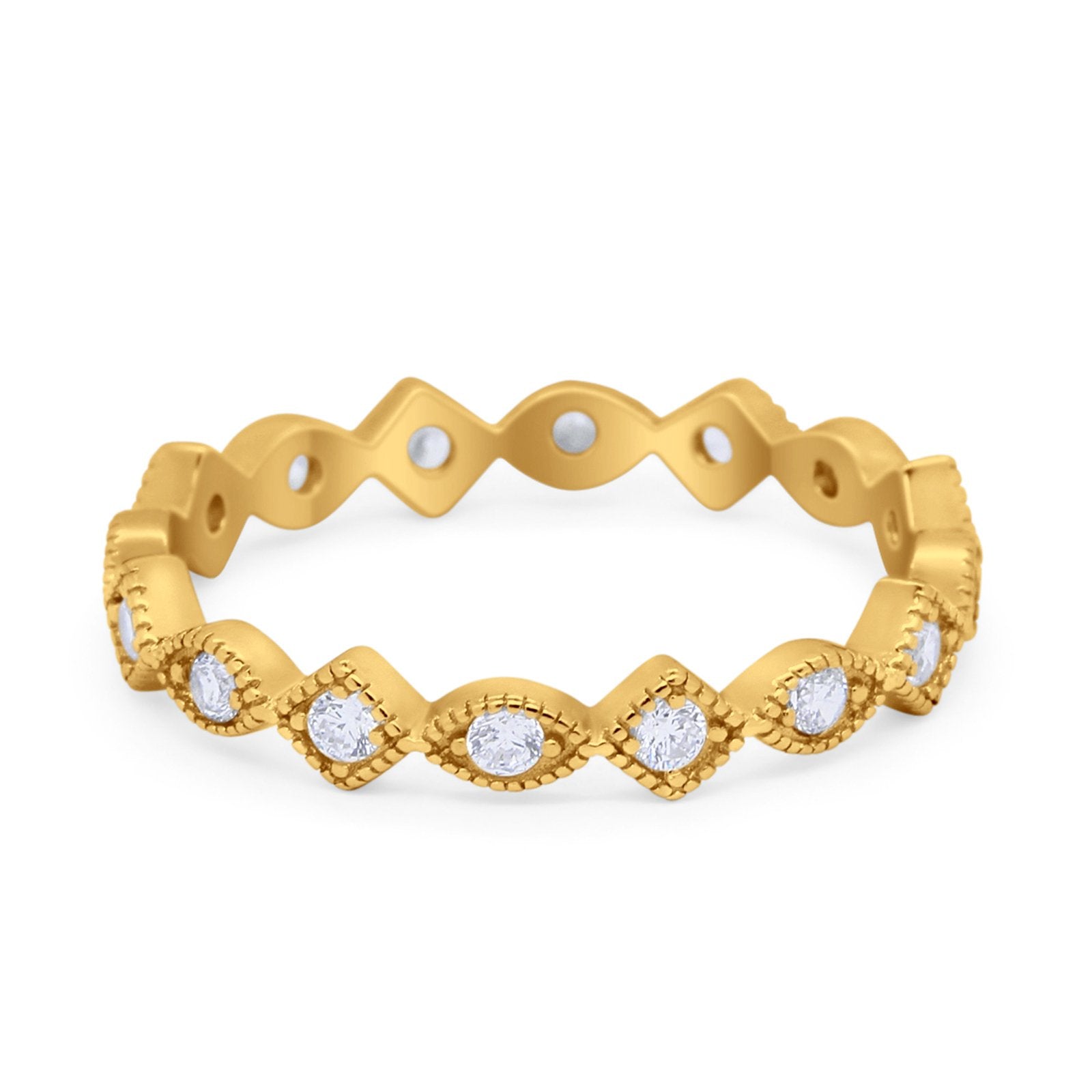 Full Eternity Wedding Band Ring 925 Sterling Silver