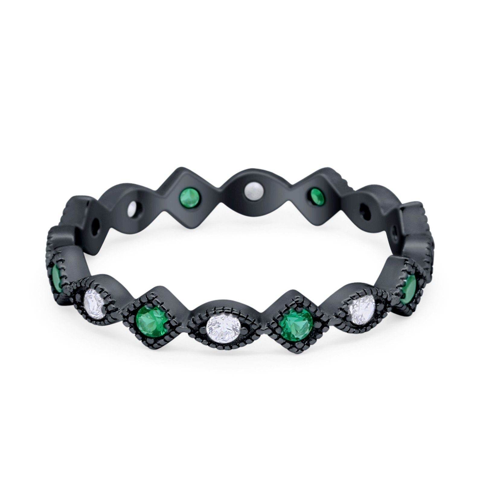 Full Eternity Wedding Band Ring 925 Sterling Silver