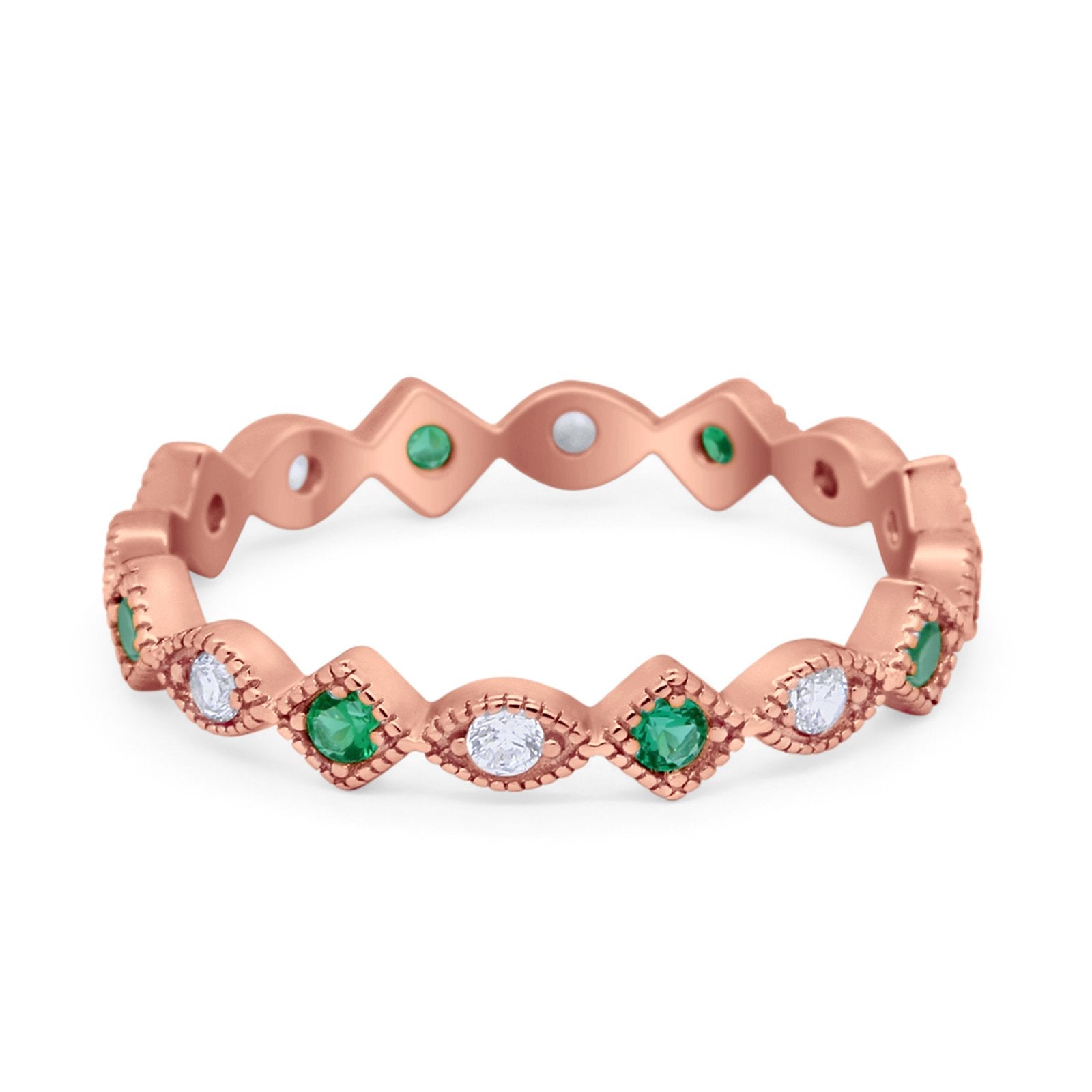 Full Eternity Wedding Band Ring 925 Sterling Silver