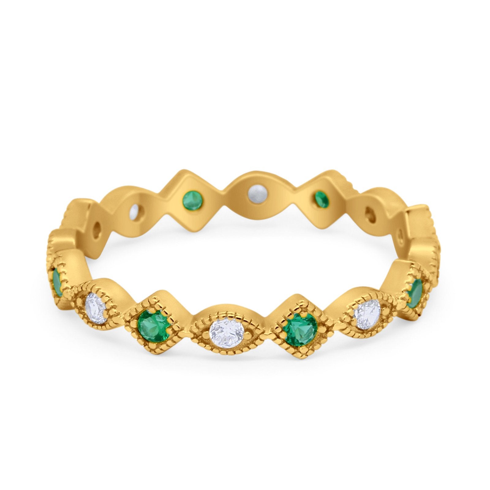 Full Eternity Wedding Band Ring 925 Sterling Silver