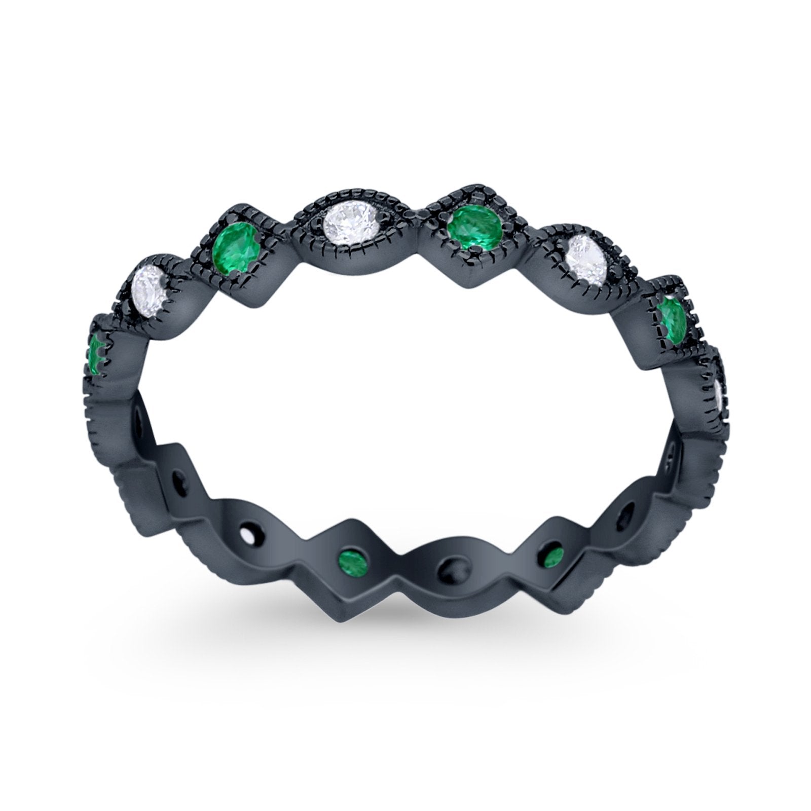 Full Eternity Wedding Band Ring 925 Sterling Silver