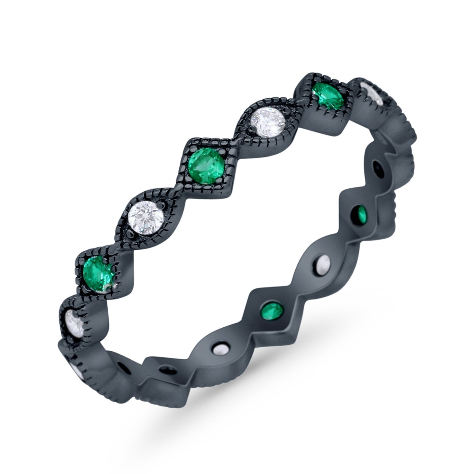 Full Eternity Wedding Band Ring 925 Sterling Silver