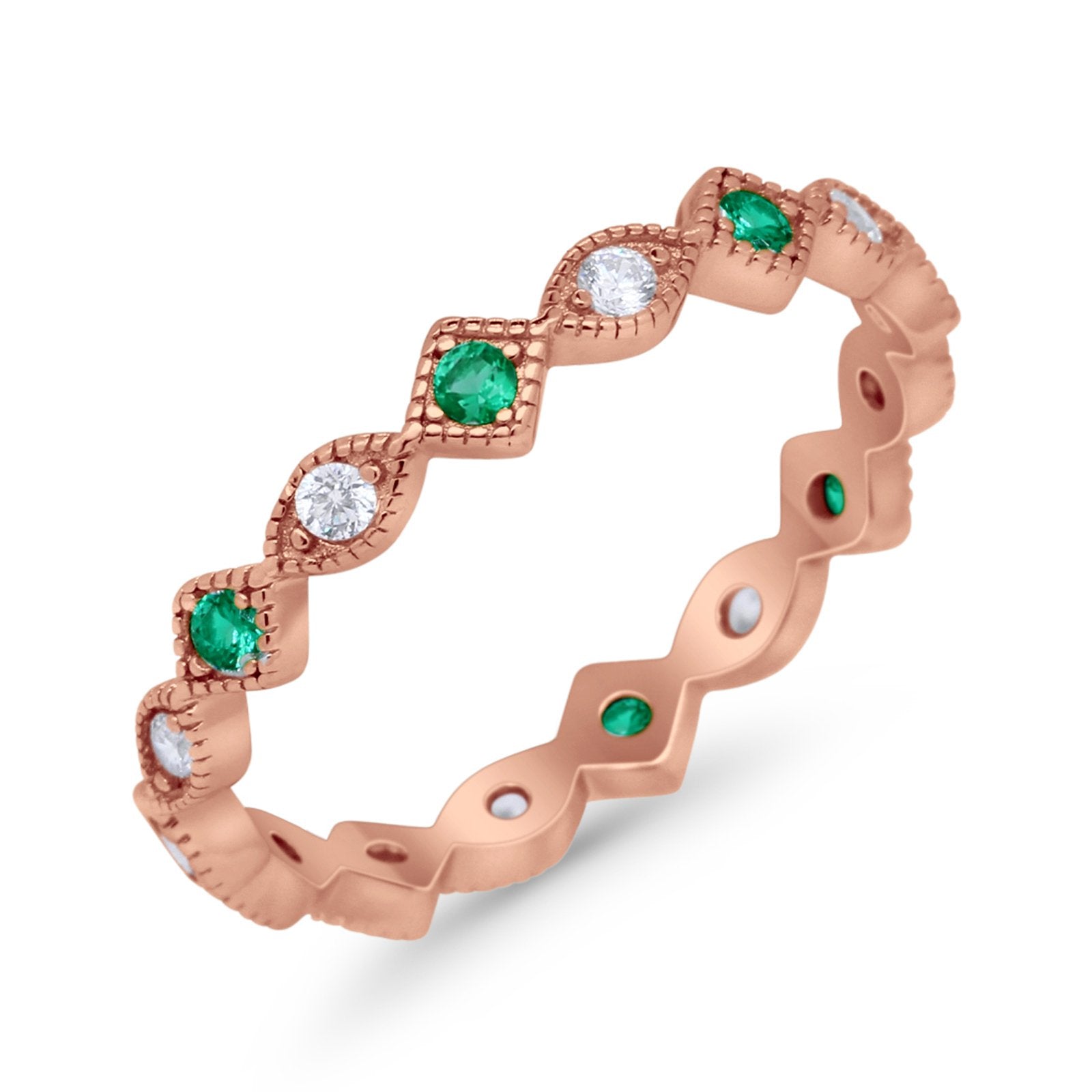 Full Eternity Wedding Band Ring 925 Sterling Silver