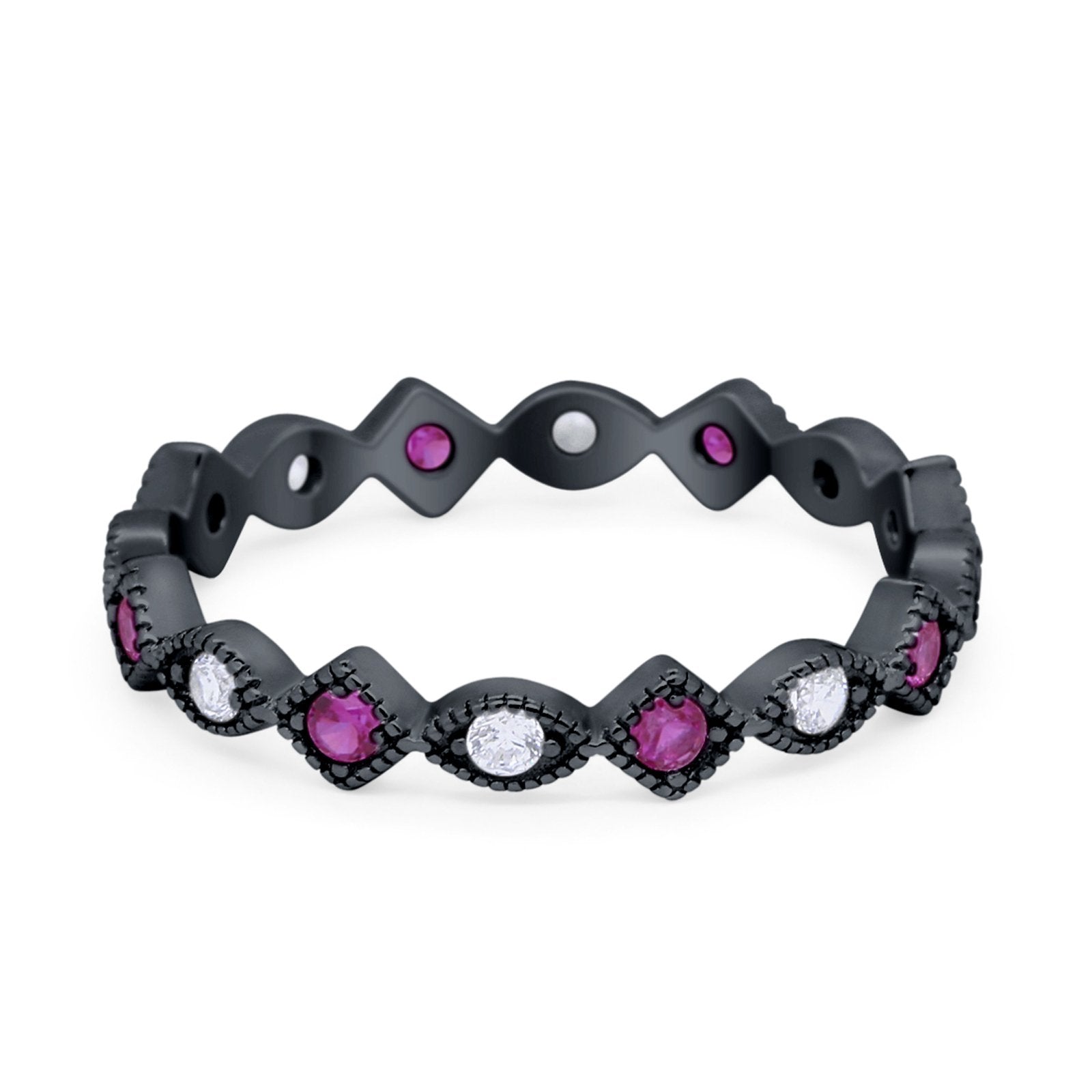 Full Eternity Wedding Band Ring 925 Sterling Silver