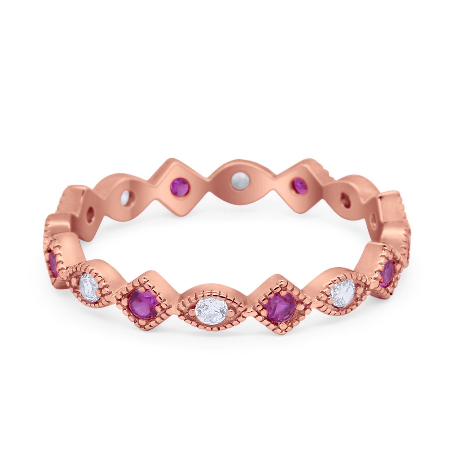 Full Eternity Wedding Band Ring 925 Sterling Silver