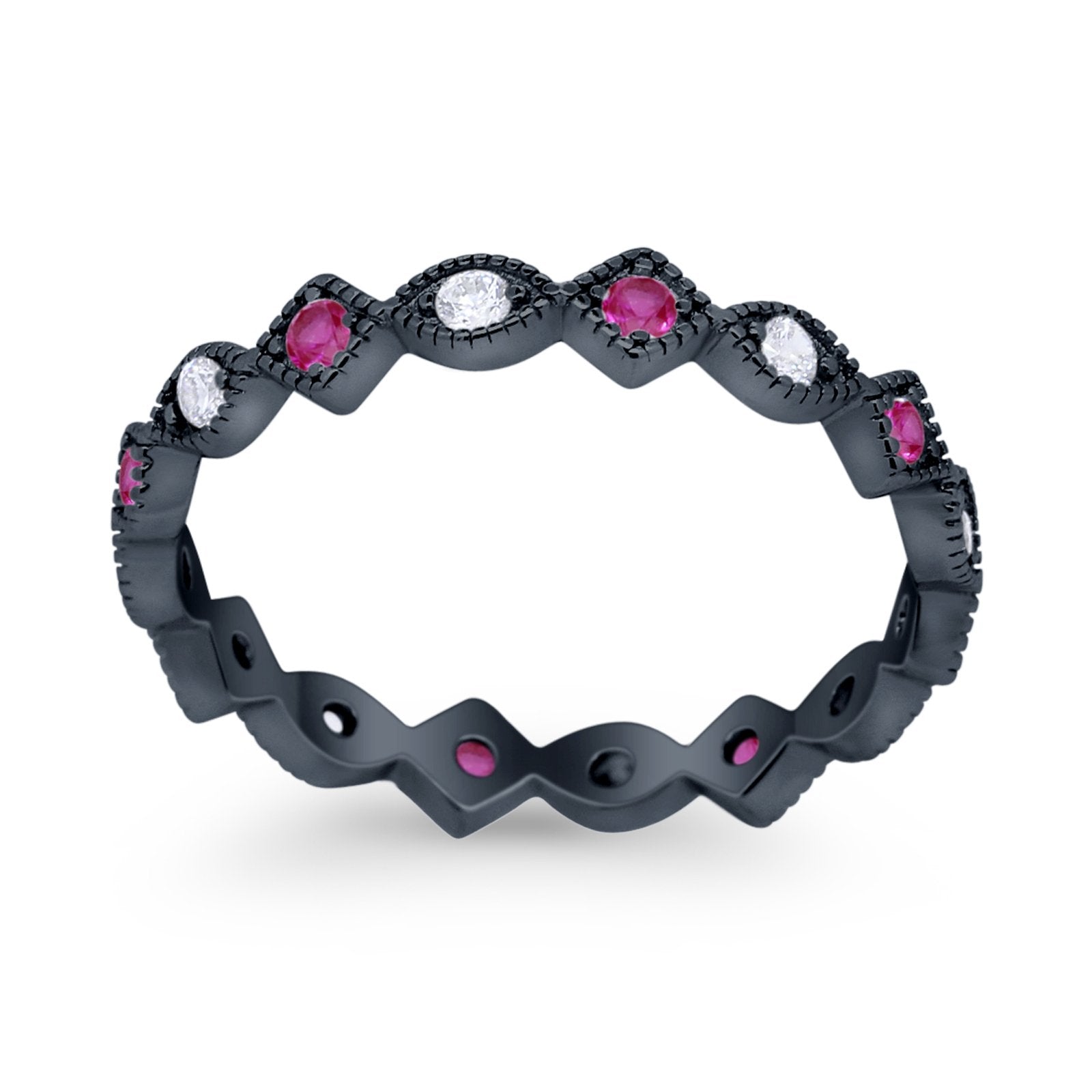 Full Eternity Wedding Band Ring 925 Sterling Silver