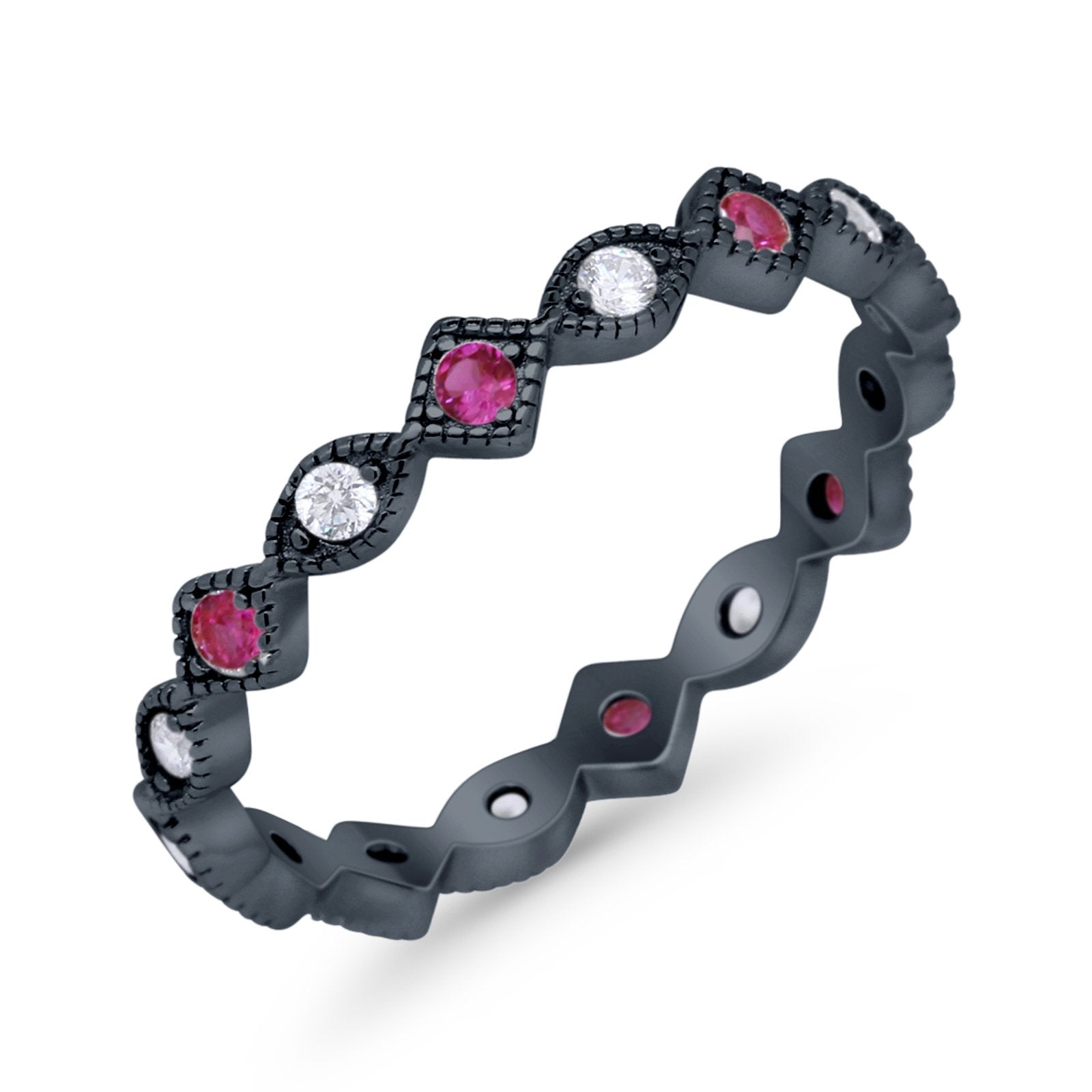 Full Eternity Wedding Band Ring 925 Sterling Silver