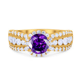 Vintage Style Engagement Bridal Ring Simulated Cubic Zirconia 925 Sterling Silver