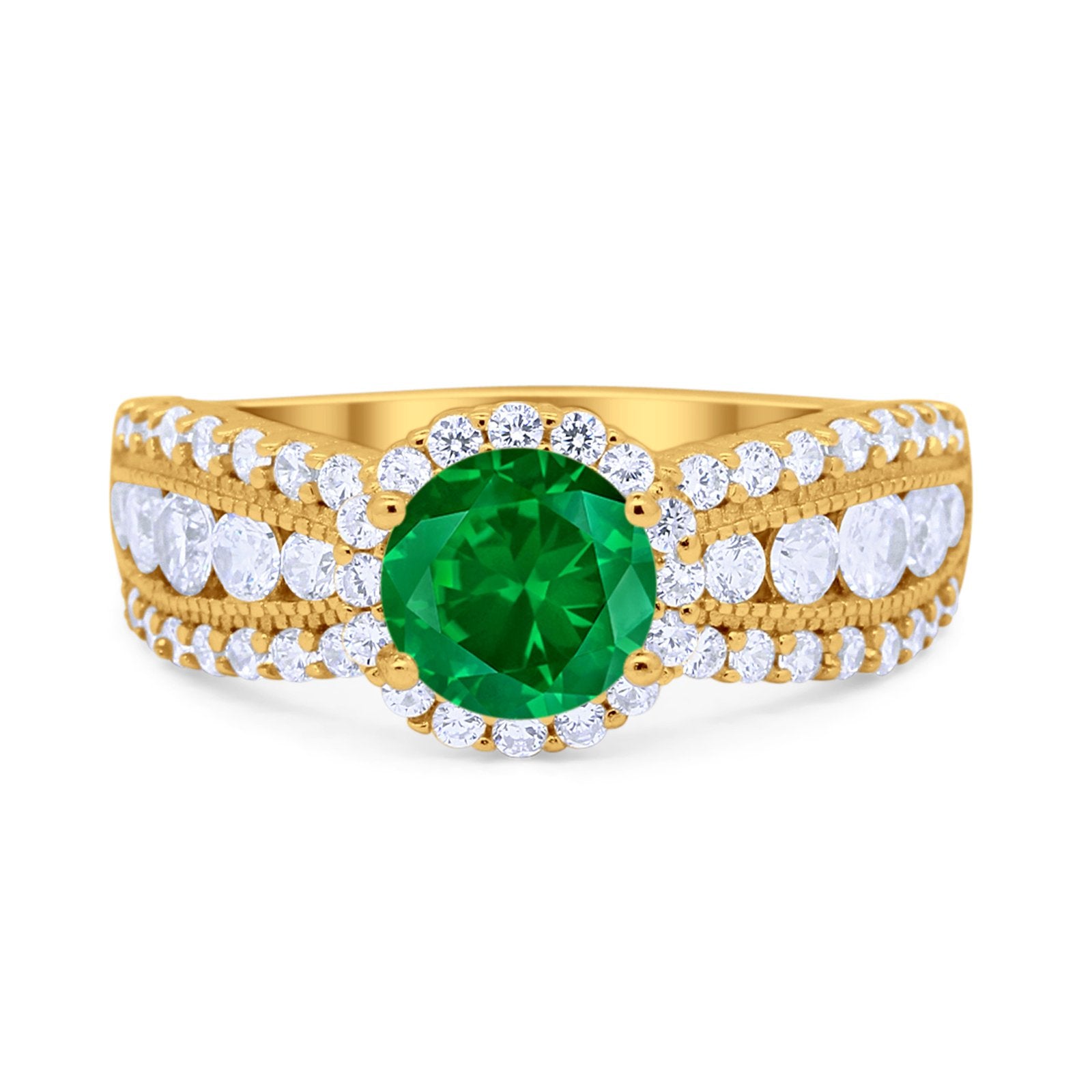 Vintage Style Engagement Bridal Ring Simulated Cubic Zirconia 925 Sterling Silver