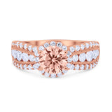 Vintage Style Engagement Bridal Ring Simulated Cubic Zirconia 925 Sterling Silver