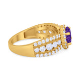 Vintage Style Engagement Bridal Ring Simulated Cubic Zirconia 925 Sterling Silver