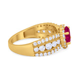 Vintage Style Engagement Bridal Ring Simulated Cubic Zirconia 925 Sterling Silver