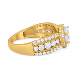 Vintage Style Engagement Bridal Ring Simulated Cubic Zirconia 925 Sterling Silver