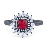 Cushion Cut Halo Engagement Bridal Ring Pear Round Cubic Zirconia 925 Sterling Silver