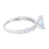 Art Deco Princess Cut Wedding Engagement Ring Round Cubic Zirconia 925 Sterling Silver