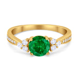 Art Deco Engagement Bridal Ring Simulated Cubic Zirconia 925 Sterling Silver