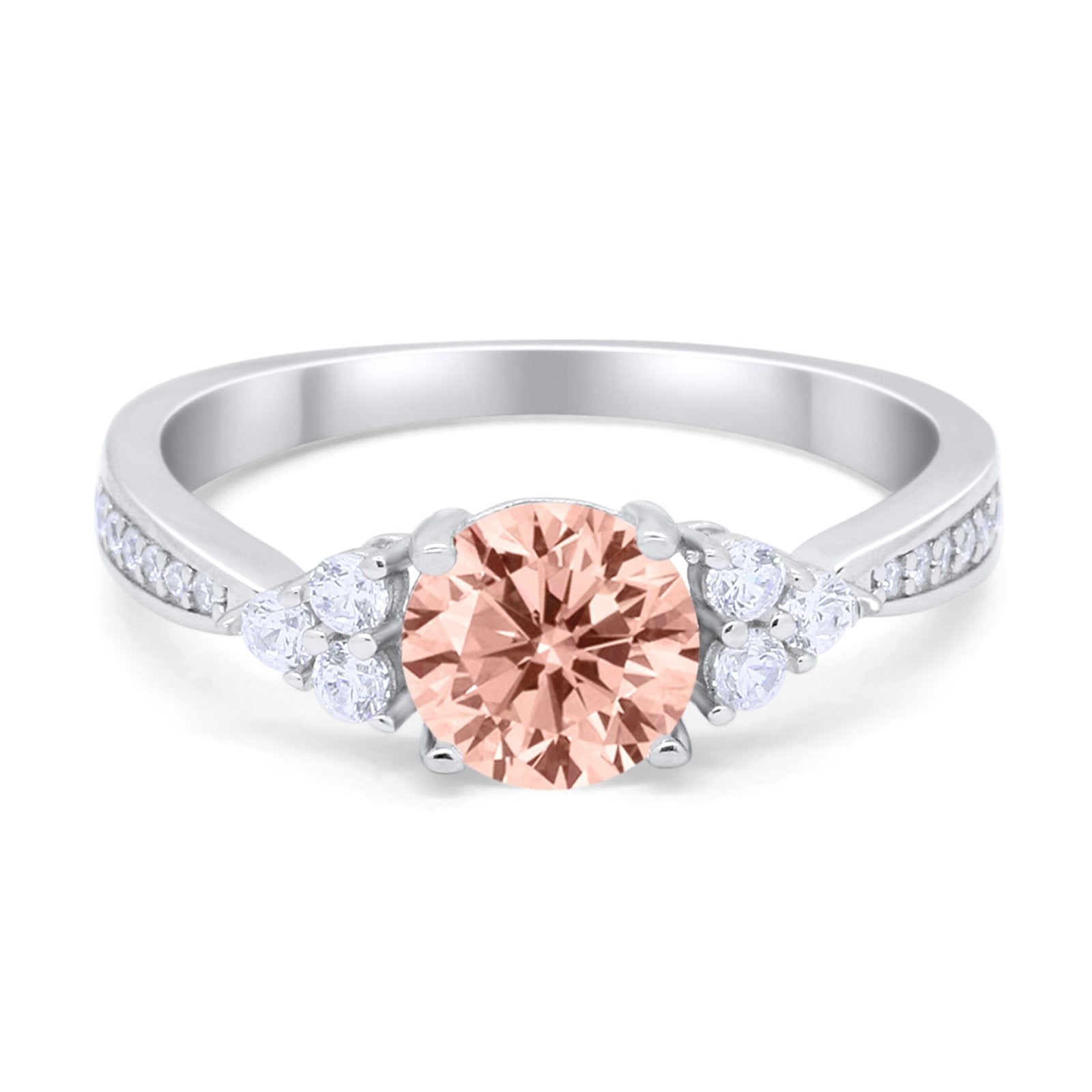 Art Deco Engagement Bridal Ring Simulated Cubic Zirconia 925 Sterling Silver