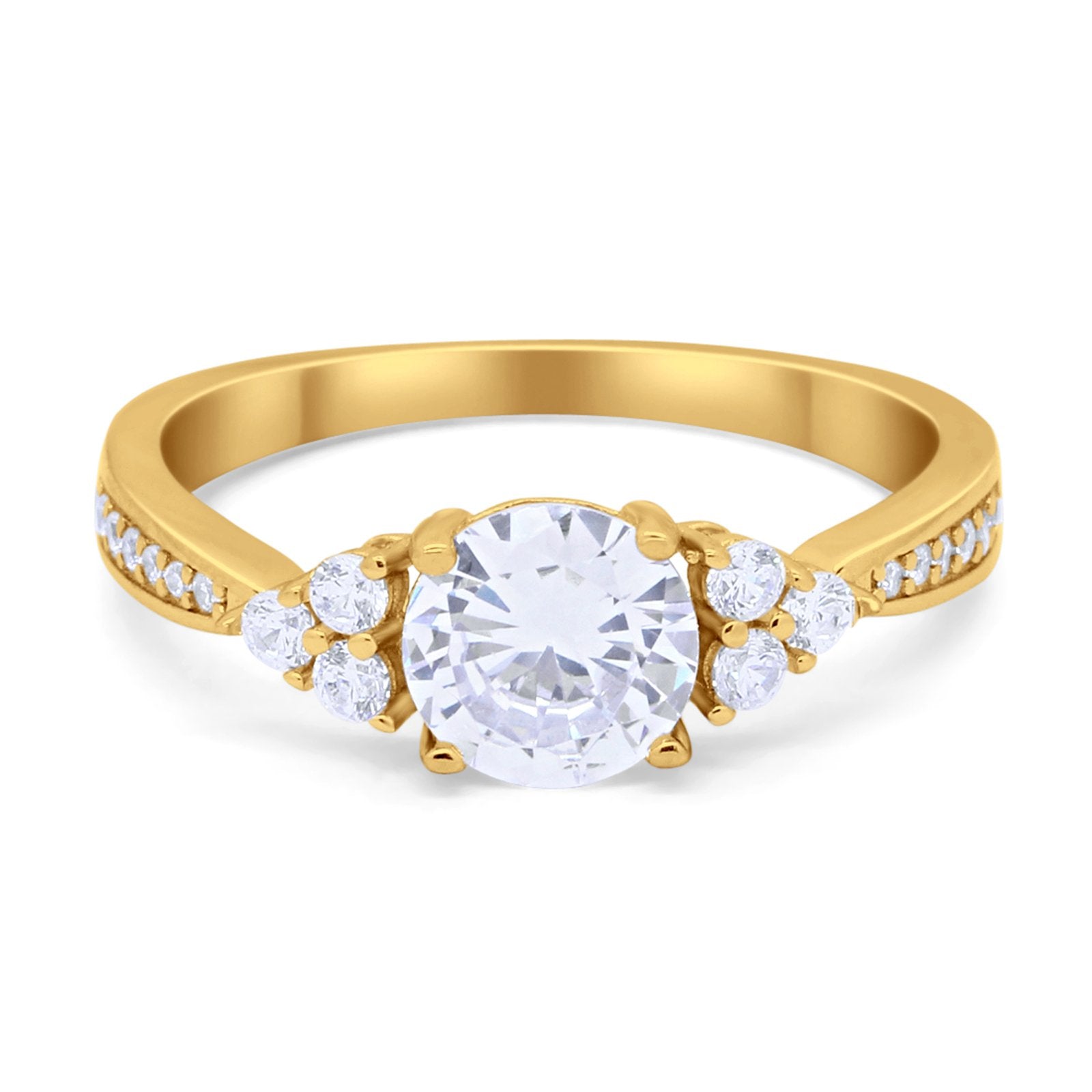 Art Deco Engagement Bridal Ring Simulated Cubic Zirconia 925 Sterling Silver