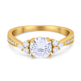 Art Deco Engagement Bridal Ring Simulated Cubic Zirconia 925 Sterling Silver