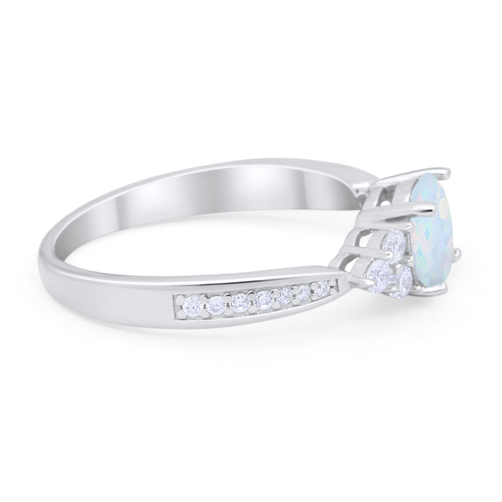 Art Deco Engagement Bridal Ring Simulated Cubic Zirconia 925 Sterling Silver